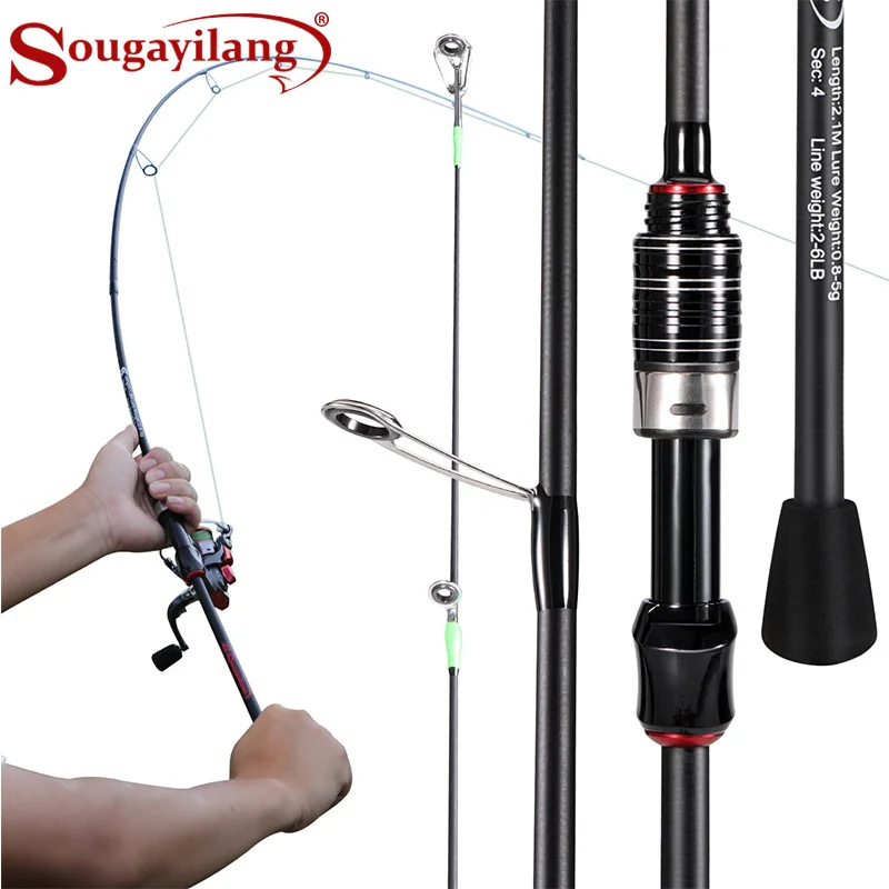 Caña Spinning Ultraligera Sougayilang – Fibra de carbono 1,8-2,1 m