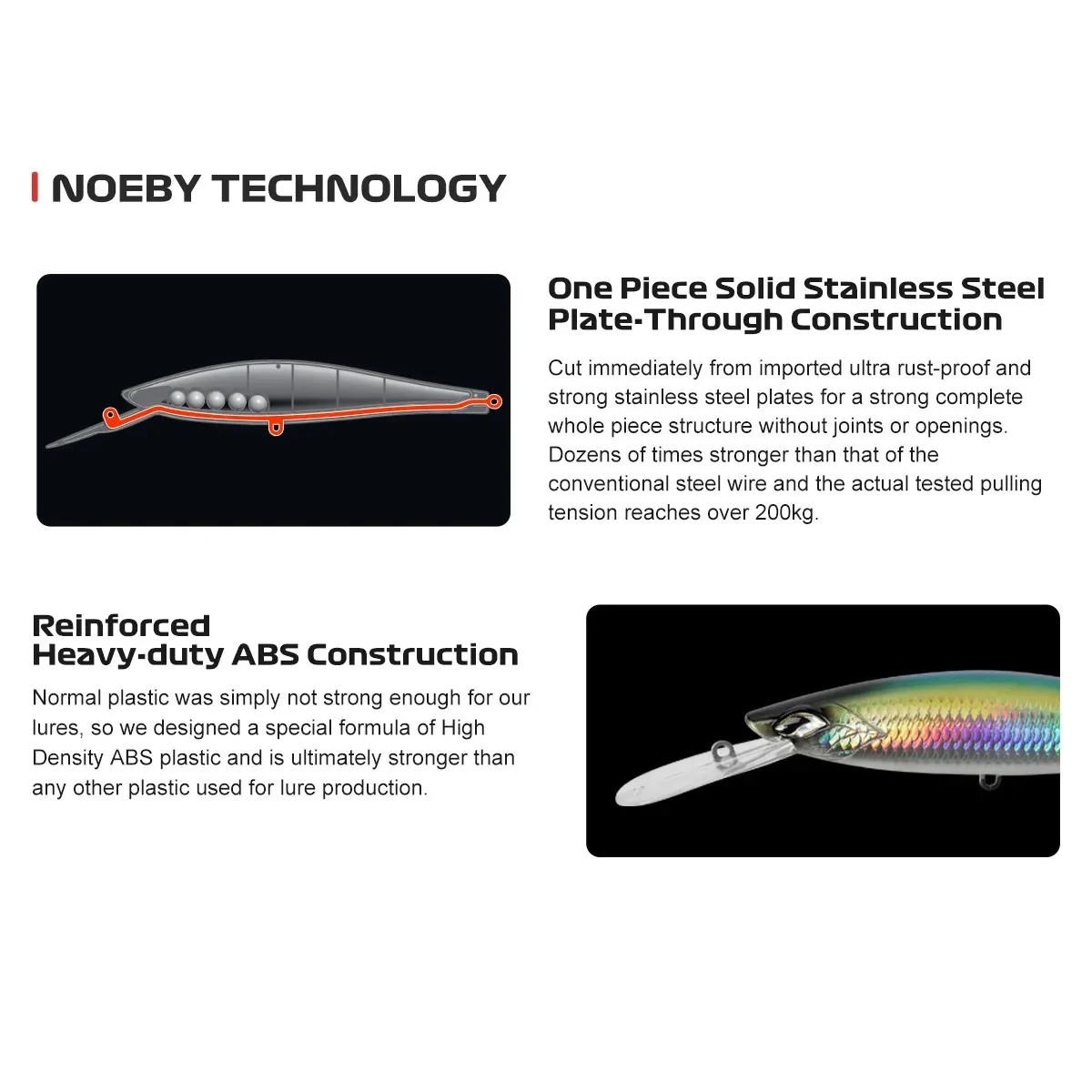 Noeby 3 uds 16cm 54g Minnow señuelo de Pesca anzuelos de Pesca aparejos Wobbler Crankbait cebo duro Artificial Swimbait - imagen 3