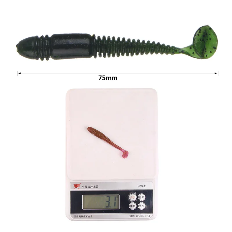 Cebo blando de silicona para pesca, Wobbler de 7,5 cm y 3,1g para lubina/Lucio, Crankbaits, Swimbait Artificial, cebo móvil para peces, 10 Uds. - imagen 4