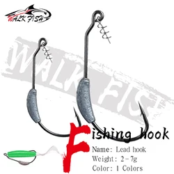 Anzuelos Jig Head de plomo Walk Fish – Pasador resorte para vinilo