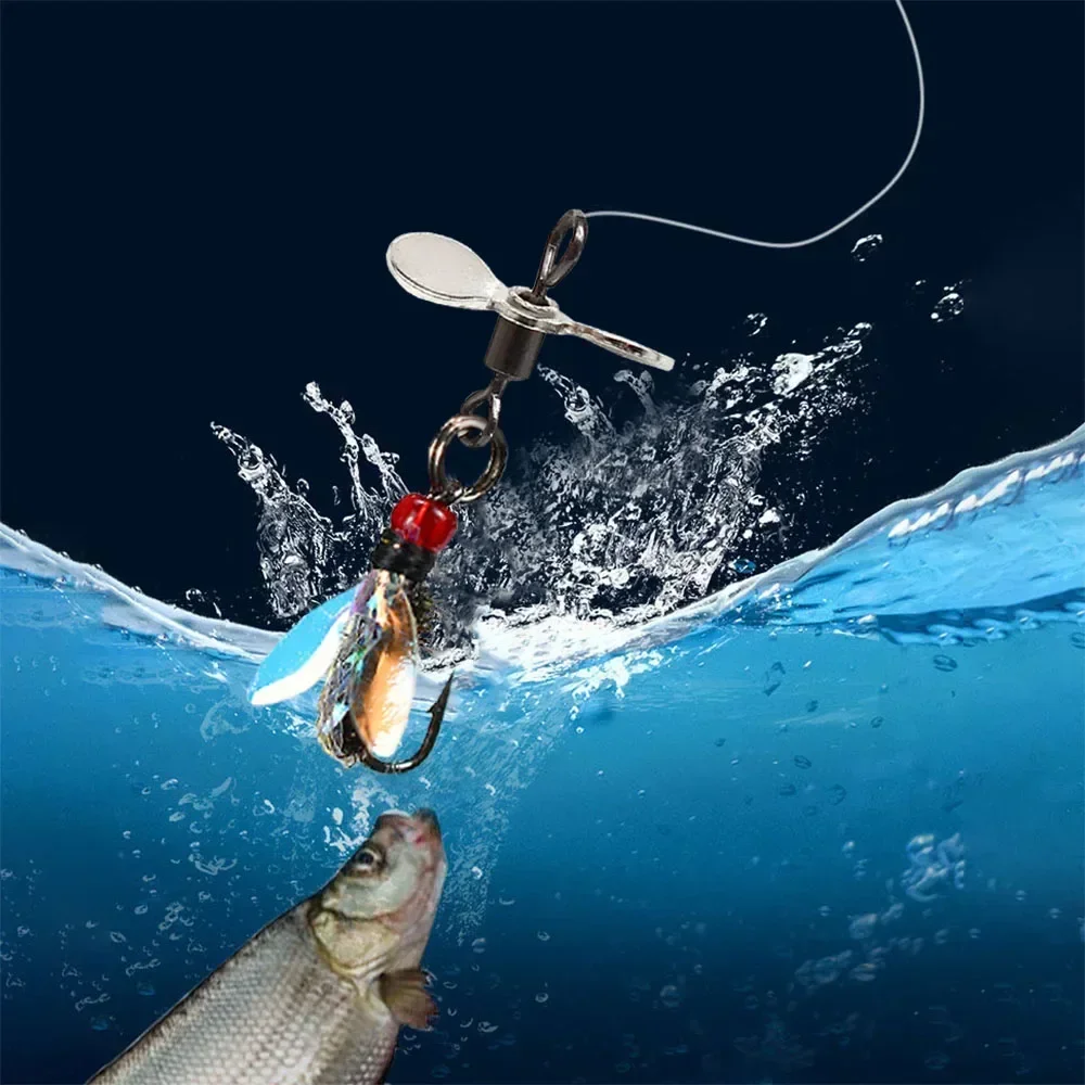 10 Uds. Señuelos biónicos de abeja falsa con alas Scud Fly Bug insecto cebo gusano mosca anzuelo Spinner caja de aparejos de pesca para pesca con caña - imagen 5
