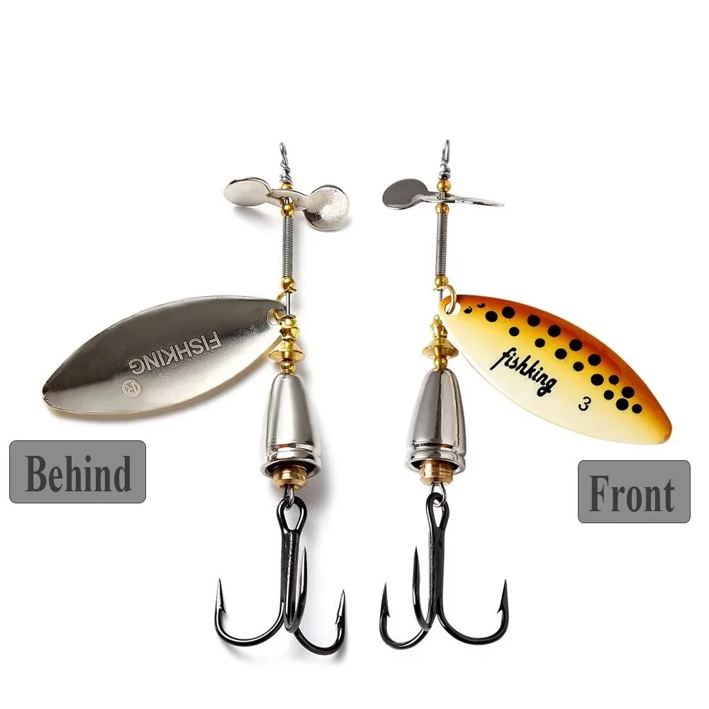 NGB-señuelo de pesca giratorio de Metal, 15g, cuchara giratoria de fundición larga, cebos artificiales duros, Buzz para Lucio - imagen 4