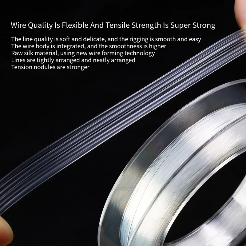 Línea de nailon para pesca en el mar, 50/100M, 30-180LB, transparente, 10-82KG, fuerte fuerza de tracción, sublínea, accesorios de pesca para barcos de agua salada - imagen 3