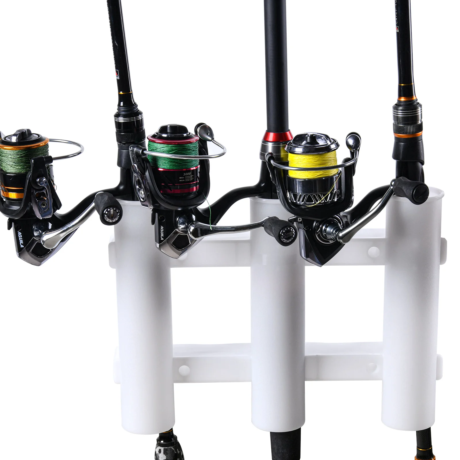 Goture-soportes para caña de pescar, estante de 3 vueltas, soporte para caña de pescar, soporte de plástico para caña de pescar con tornillo, accesorios para barcos - imagen 5