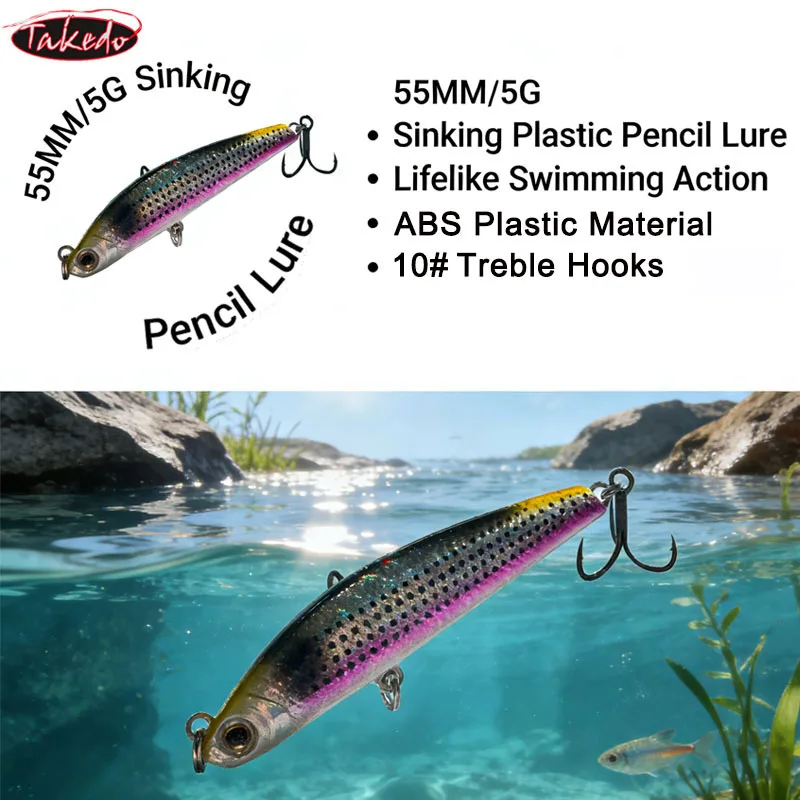 TAKEDO Wobbler lápiz hundidor para lubina y trucha - imagen 3
