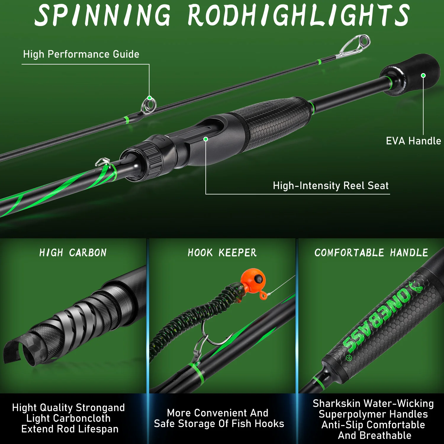 Kit caña y carrete Sougayilang – Fibra de carbono con sedal - imagen 5