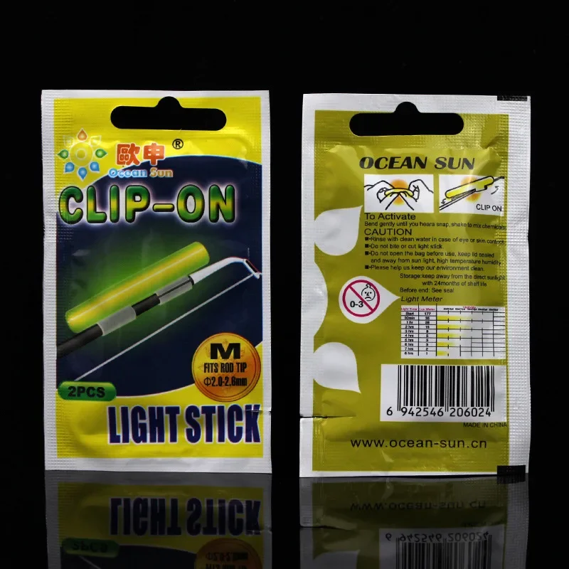 20 paquetes (40 uds) SS S M L XL XXL pesca nocturna barra de luz fluorescente luminosa Clip a presión en punta de caña de pescar barra luminosa J555 - imagen 2