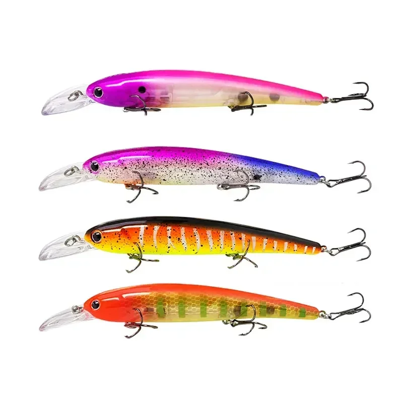 Señuelos de pesca de buceo profundo tablero de lengua larga pececillo flotante 145mm 16,8g cebo Luya cebo de agua de mar dulce cebo Artificial - imagen 5