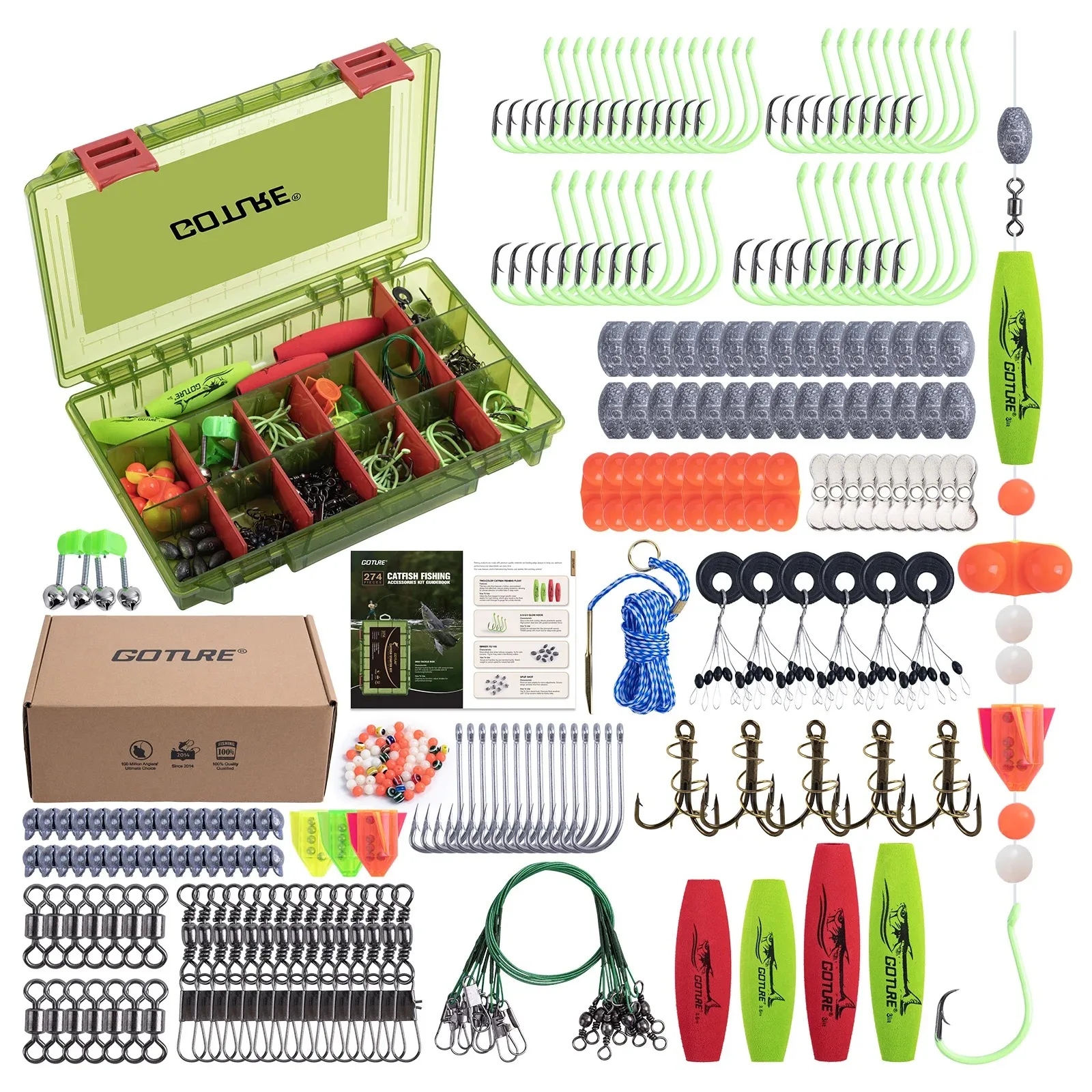 Kit de pesca de bagre y caja