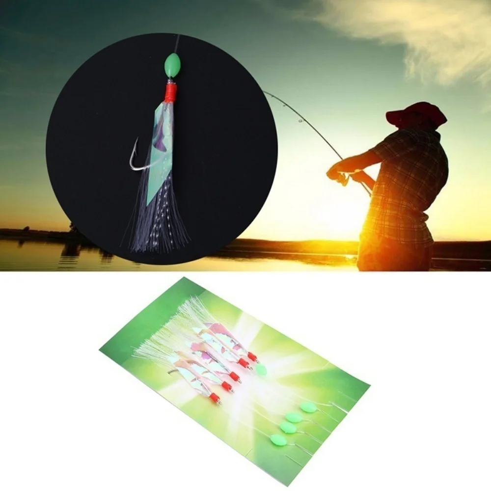 Juego de 5 unidades de Señuelos de Pesca de piel de plata suave multicolor, cebo de camarones de imitación con anzuelo de púas de cristal para peces variados - imagen 2