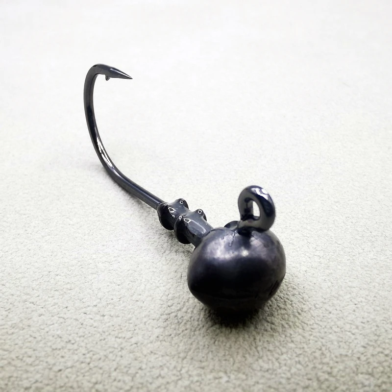 Gancho de cabeza de plomo de acero de tungsteno fuerte de 6 pliegues, cola en T, Dezhou, grupo de pesca, carretera, cebo subsuave, Pit negro, pesca salvaje, pescado mandarín - imagen 3