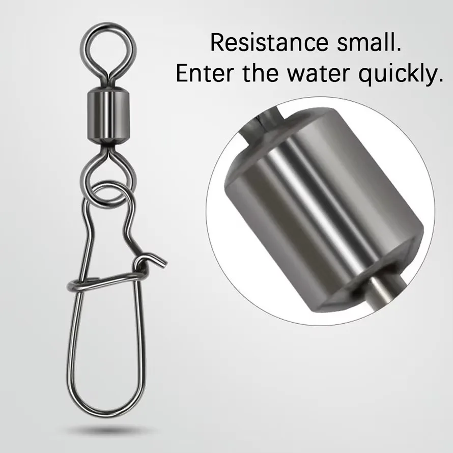 Pasador conector de pesca de acero inoxidable, pasadores giratorios con rodamiento, accesorios para aparejos de pesca, 1 # -12 # , 30 piezas - imagen 5