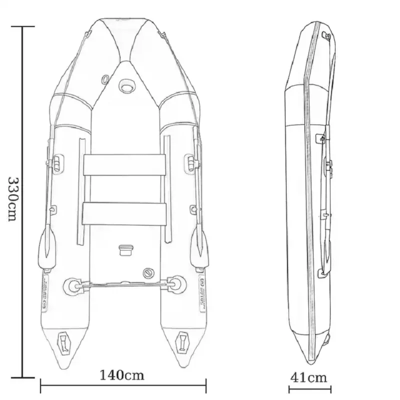 SOLAR MARINE MC330-3 Barcos de asalto inflables de PVC, kayak con suelo de cubierta de aire, barco de pesca, balsa para deportes acuáticos, 0,9 mm - imagen 5