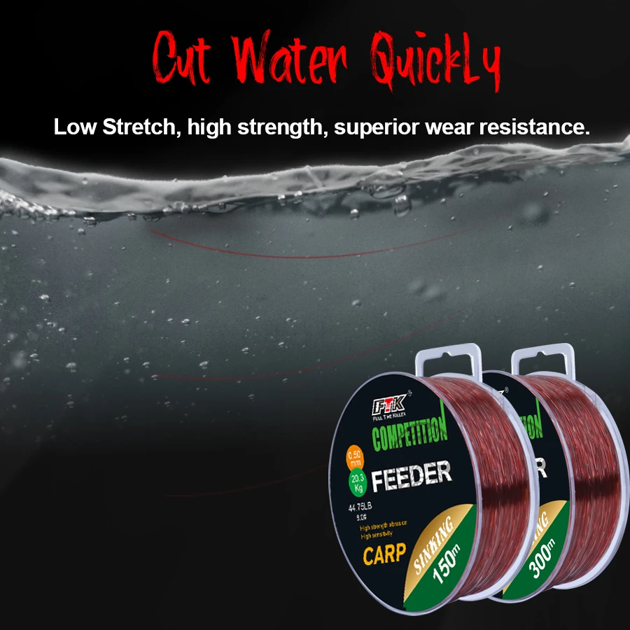 FTK-sedal de Pesca de carpa superfuerte, monofilamento de nailon japonés, Invisible moteado, 150m, 300M, 4.136LB-34.32LB - imagen 2