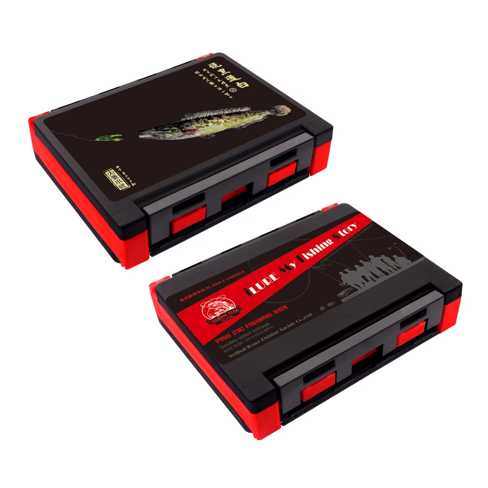 ILURE, nuevas cajas de cebo de plástico de doble cara, caja de cebo de alta calidad, gancho de cabeza de plomo colgante, ganchos de plantilla de lentejuelas, caja de accesorios - imagen 5