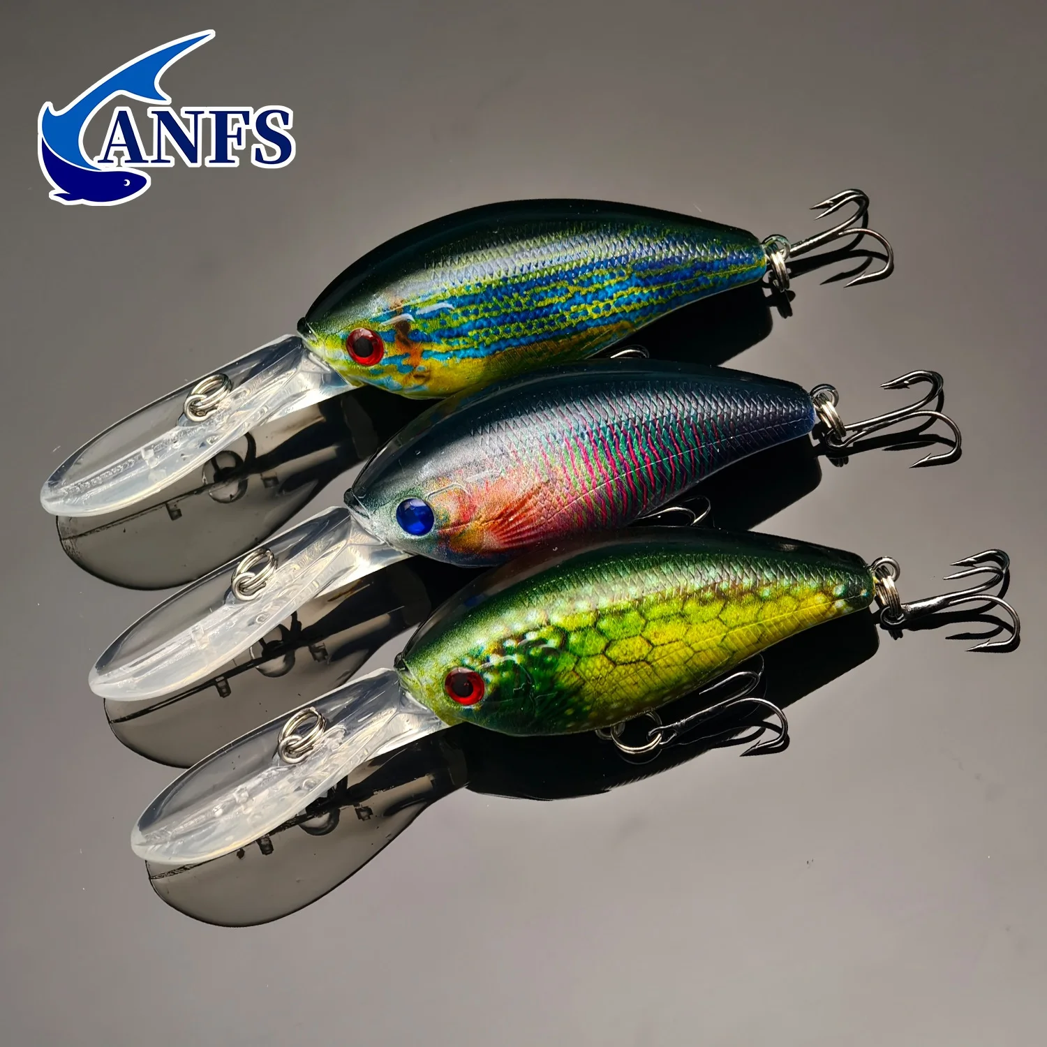 ANFS 3 uds/1 Uds Señuelos de pesca Crankbait -10cm/ 3,93 pulgadas, 12,5g/0,42oz, Material ABS duradero-para entusiastas de la pesca de lubina y Lucio - imagen 5