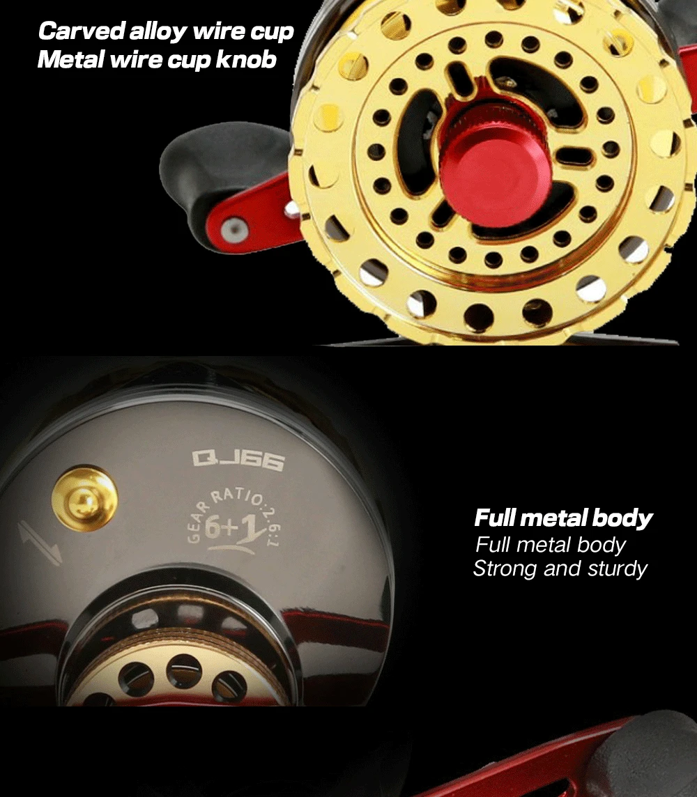 GHOTDA-carrete de balsa de Metal, suministros de pesca en hielo, marca de rodamiento: 6 + 1, peso: 205g, puente de carrete frontal, carrete de pesca antideslizante - imagen 4