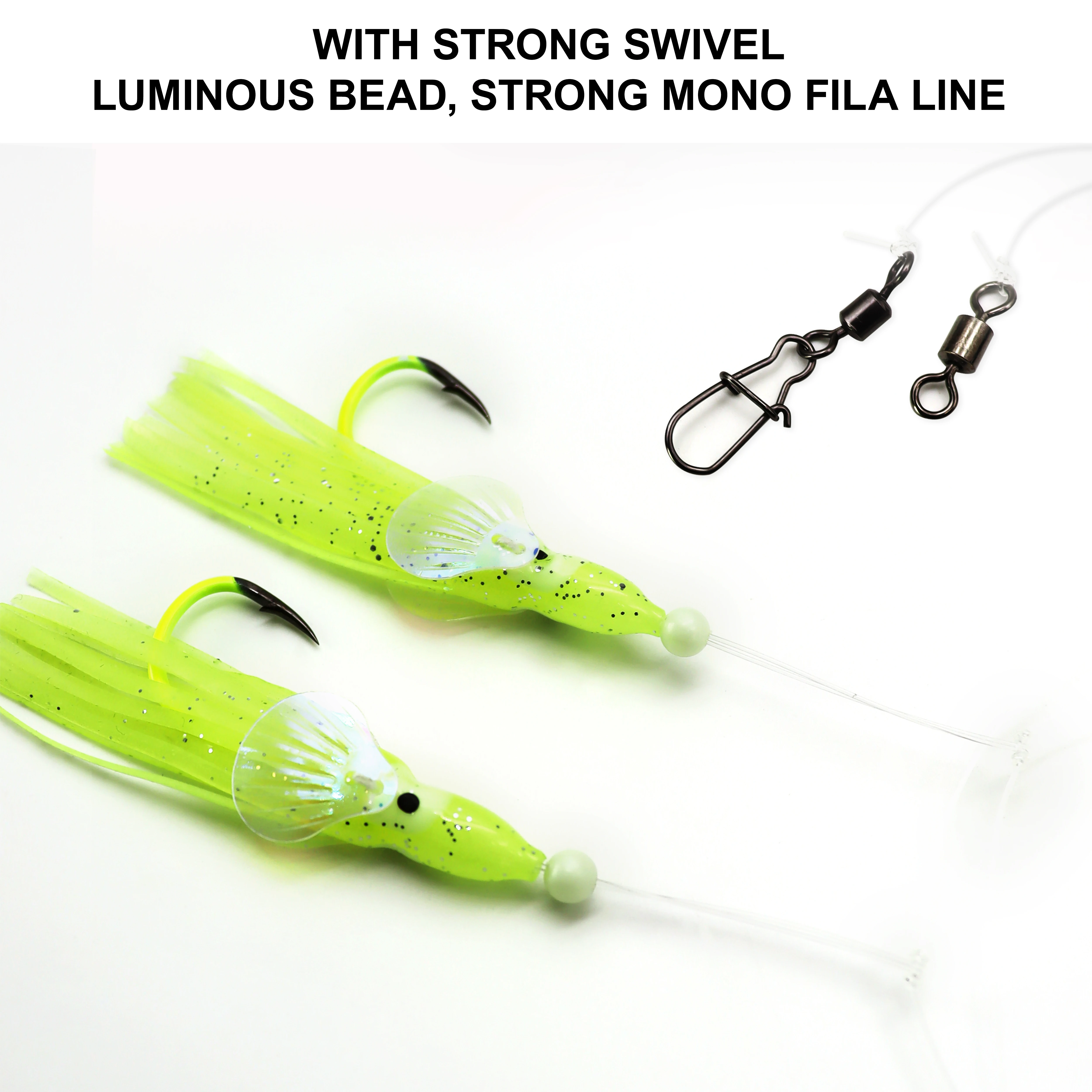 ZYZ-aparejos de pesca de agua salada con anzuelos Corful de 0 quilates, cebo de sentadillas falso, pargo, bagre, Surf, anzuelos de cuerda para pesca, aparejos de cebo de pesca - imagen 5