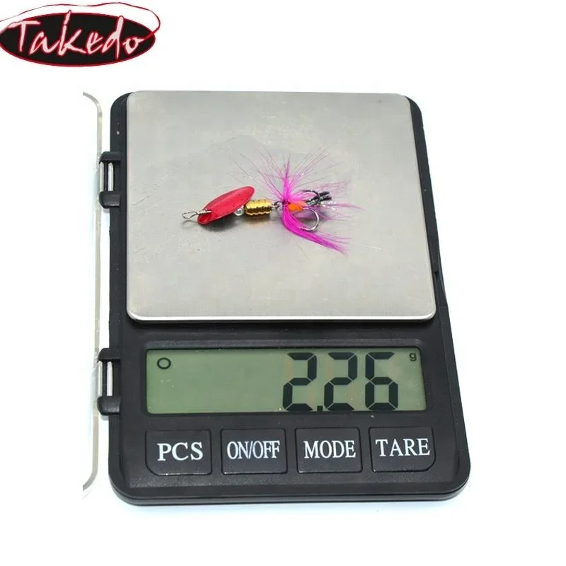 TAKEDO 4 unids/set 2,2G Spinner cuchara cebo Jig cebo con anzuelo VMC Wobbers señuelo de pesca de mar para lubina trucha HG16 - imagen 5