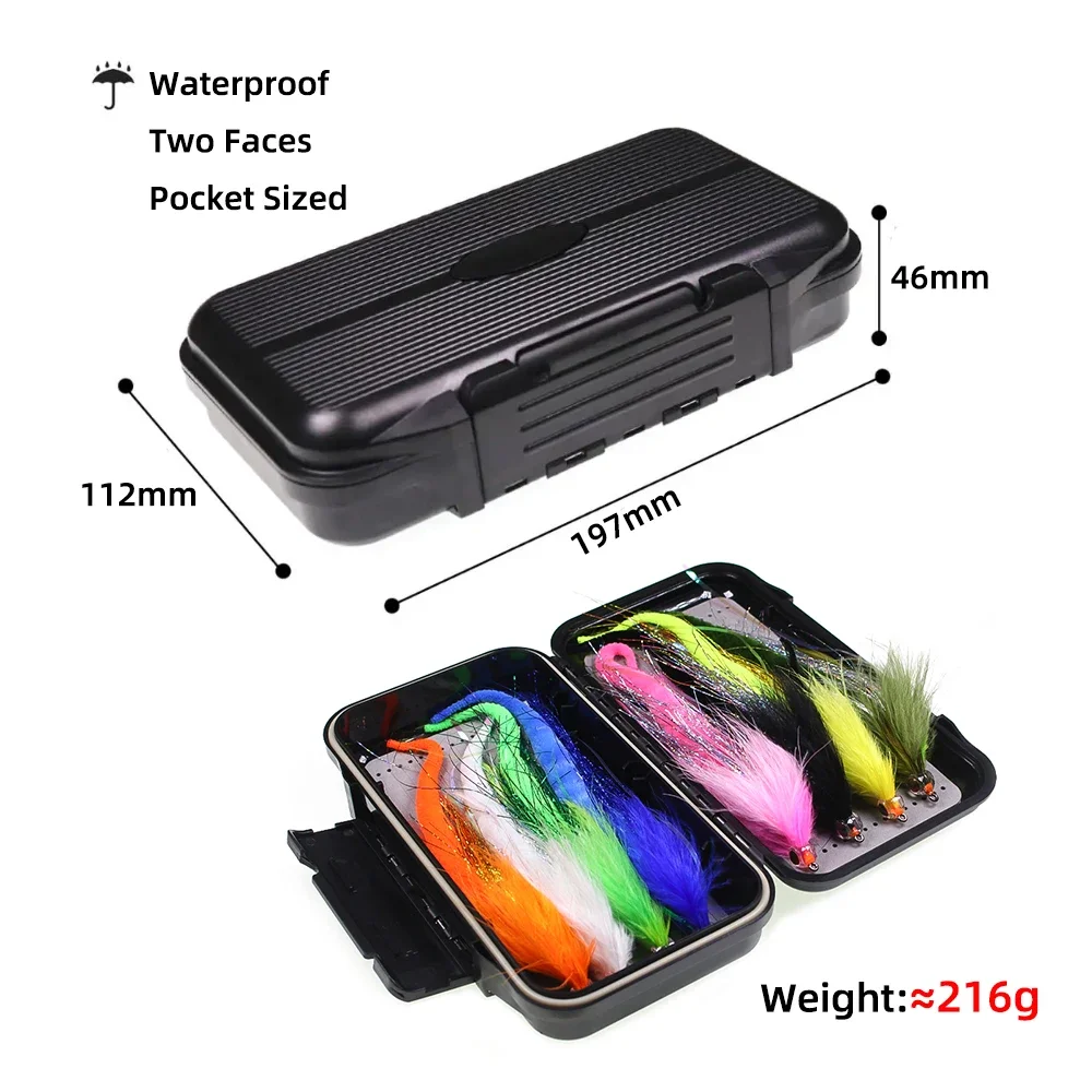 8 piezas # 2/0 Big Baitfish pesca con mosca serpentinas de cola de dragón con caja de doble cara Lucio Muskie cebo de pesca de lubina a rayas - imagen 5