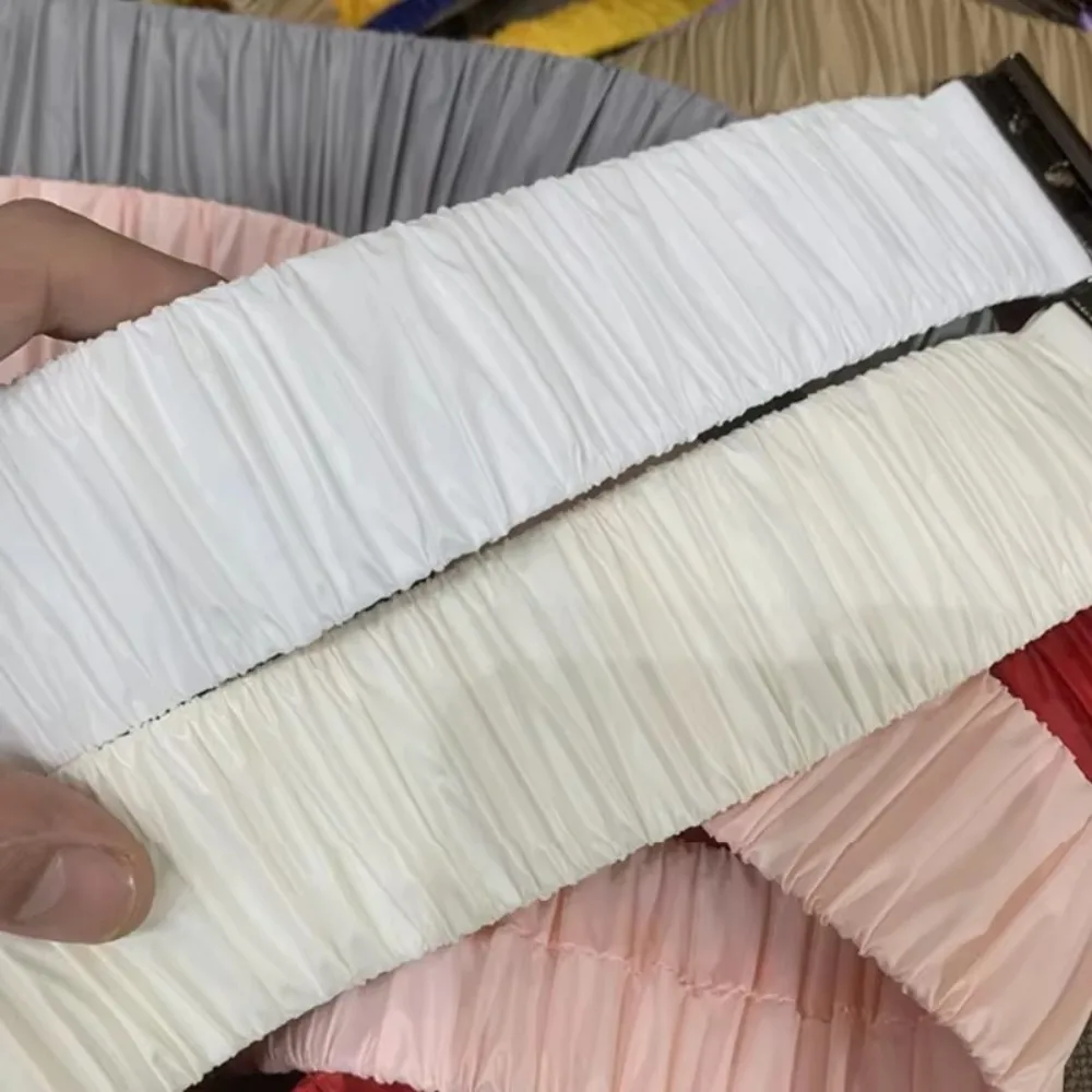 Abrigo Retro de 5cm de ancho, cinturón plisado informal, cinturón elástico, hebilla, chaqueta elástica de Color sólido - imagen 5