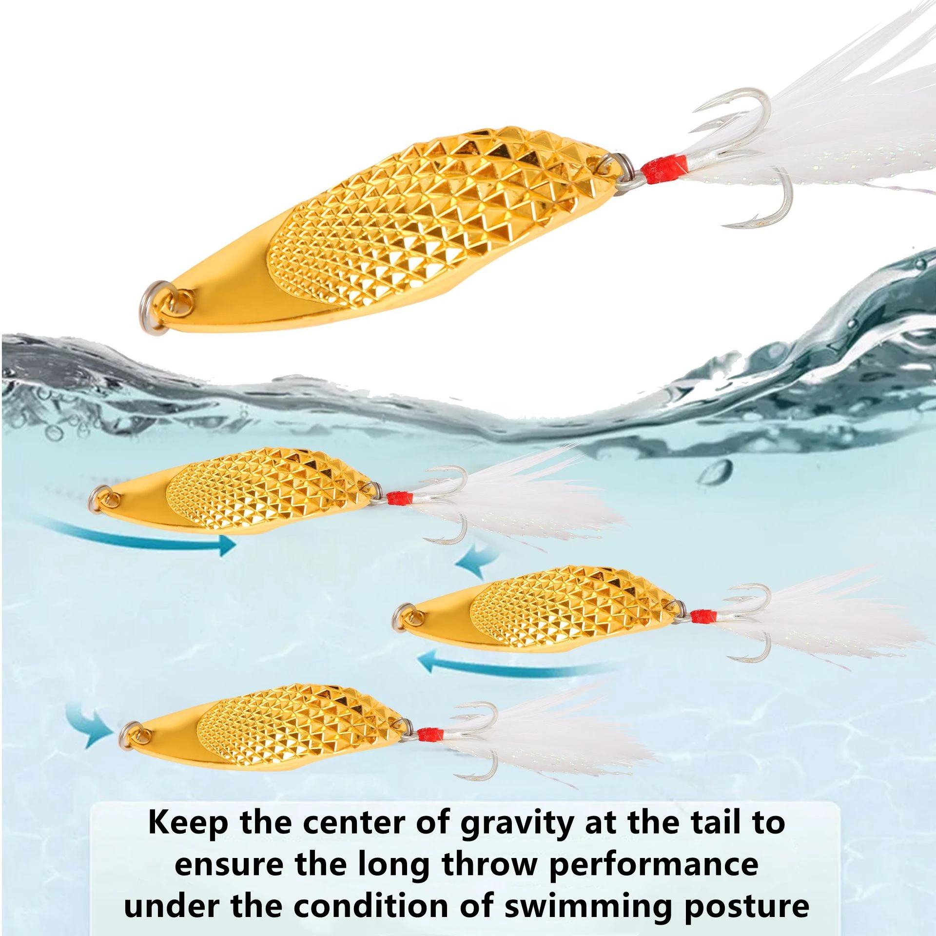 Señuelo de pesca giratorio de Metal, 1 piezas, 3g/5g/7g/10g/15g/20g, cebo duro luminoso de ruido, cebo Artificial de lentejuelas pequeñas - imagen 5