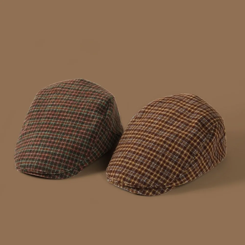 Gorra de pesca vintage a cuadros estilo retro - imagen 2