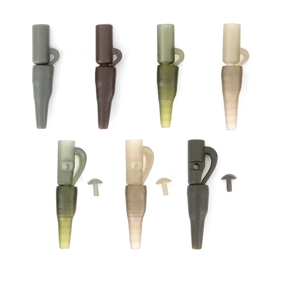 Hirisi 12 juegos de Clips de plomo de seguridad para pesca de carpa y cola de goma para aparejos de pesca de carpa, accesorios de pesca de carpa - imagen 5