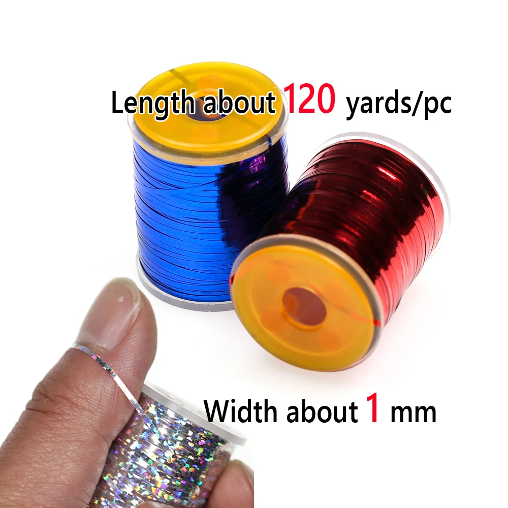 Bimoo, 1mm, atado de moscas, oropel plano de Mylar, oropel Flash holográfico, oropel Flashback, ninfa, serpentina húmeda seca, atado de moscas, Material, Señuelos de Pesca - imagen 4
