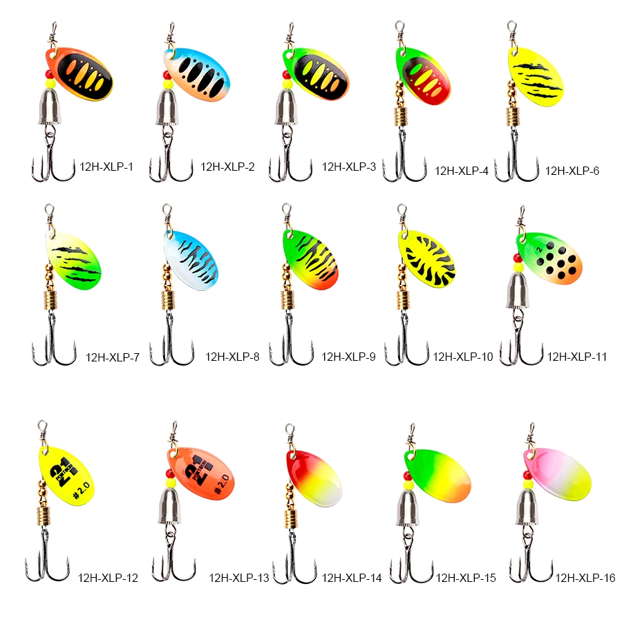 FTK-cebo giratorio de 4g, señuelos duros, cuchara, Señuelos de Pesca de Metal Artificial con anzuelos triples, aparejos de pesca para Lucio - imagen 2