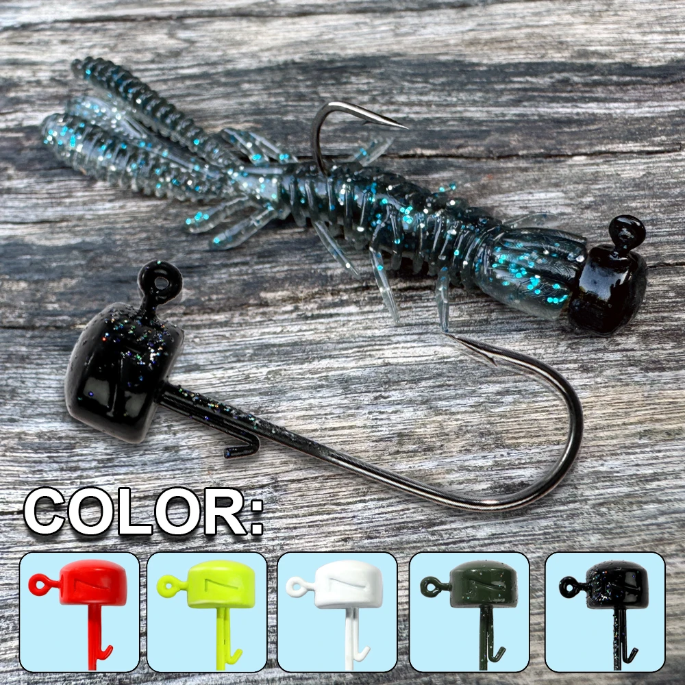5 unids/caja Ned Rig anzuelos de pesca 2,8g 3,5g 4,6g 7g cabeza de anzuelo seta para señuelos blandos aparejos de Jigging herramienta fina anzuelo de púas afilado - imagen 5