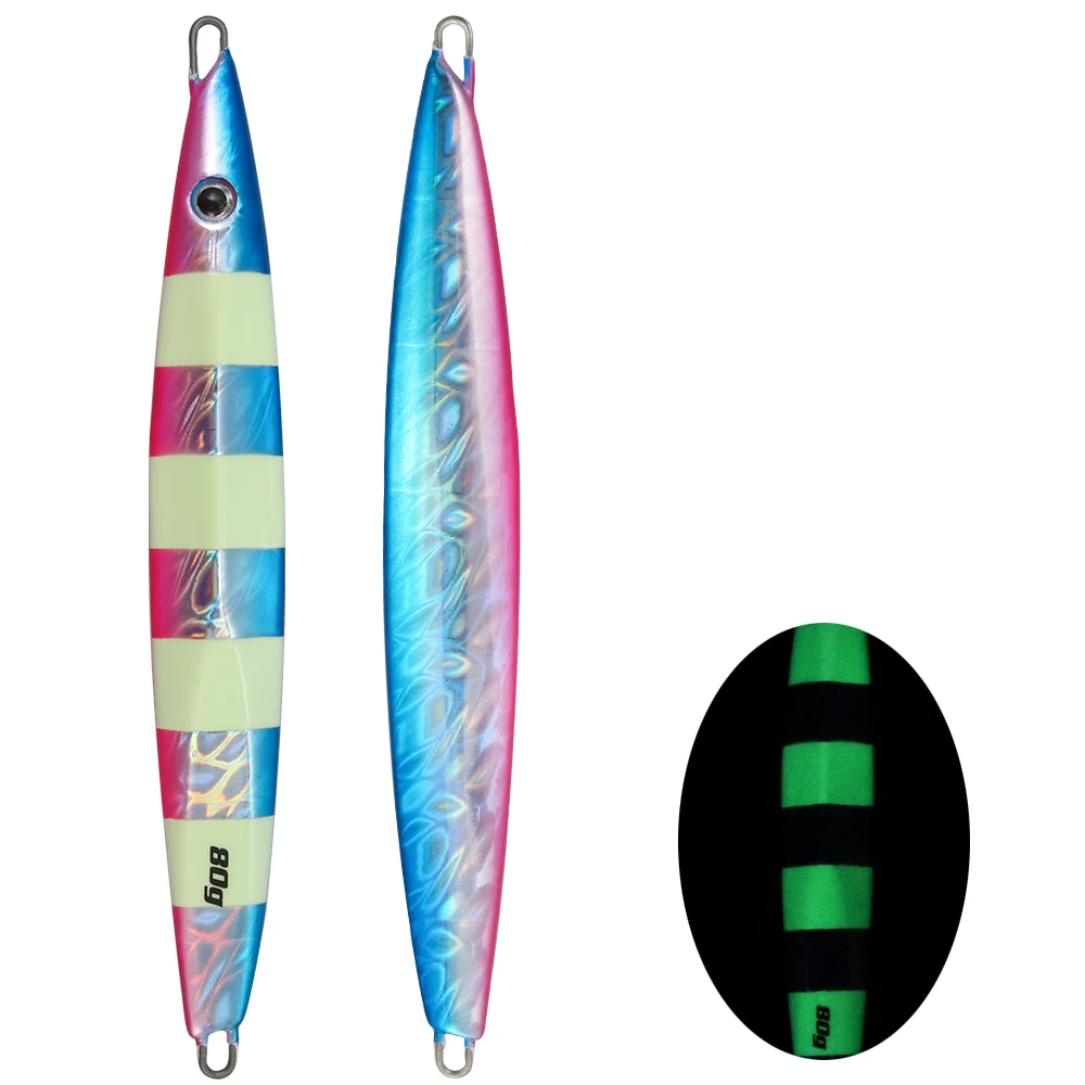 CASTFUN-señuelo de pesca Artificial, anzuelo de Metal con placa de hierro para aguas profundas, Jigging de caída lenta, 80g - imagen 2