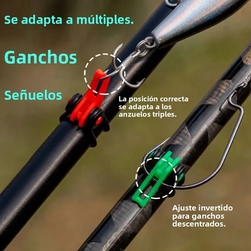 Gancho para caña de pescar para niños, soporte para cebo, accesorios para señuelos, anzuelos de plantilla, soporte de mantenimiento de seguridad, herramienta de pesca, 10 Uds. - imagen 3