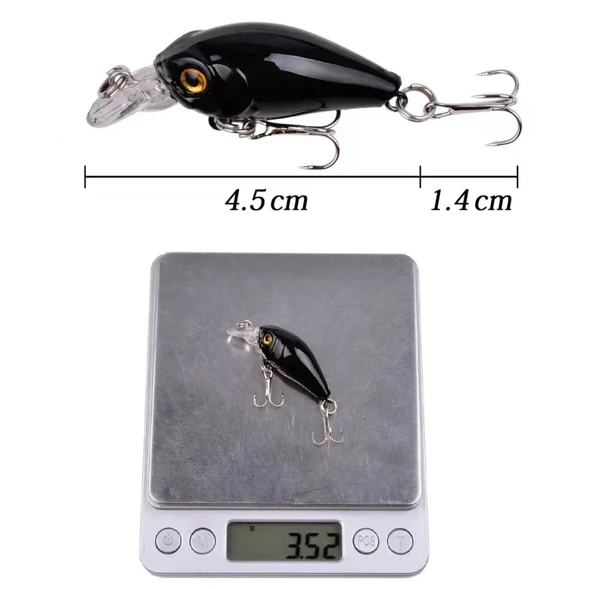 Cebo de Pesca Crankbait, 8 Uds., 4g, 4,5 cm, cebos duros artificiales, juego de señuelos con manivela, pececillo que se hunde, Jerkbait Wobbler, aparejos de Pesca - imagen 3
