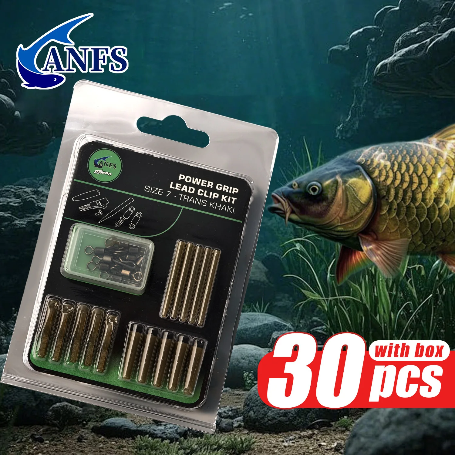 ANFS Clips de plomo para carpa – Manga antienredos y cambio rápido
