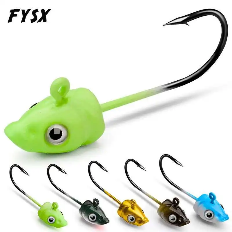 5 uds/lot7G cabeza de anzuelo de pesca señuelo duro anzuelos de pesca cebo suave anzuelos de púas de gusano anzuelos afilados para pesca anzuelo de cabeza de anzuelo - imagen 2