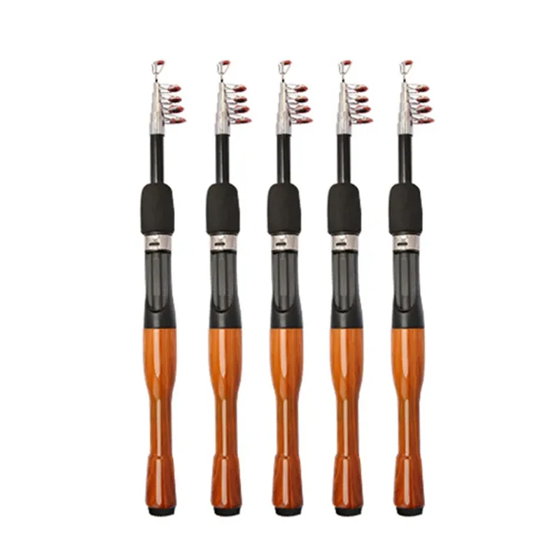 Caña de pescar telescópica con mango de corcho, caña de pescar portátil de fibra de carbono, accesorios de herramientas para lanzar al aire libre - imagen 2