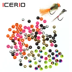 ICERIO-Cuentas de tungsteno ranuradas, abalorios de 100mm, 2,5mm, 2,8mm, 3,0mm, plantilla de Ninfa Scud, cabeza de gusano, Material de atado de moscas, 3,5 unidades