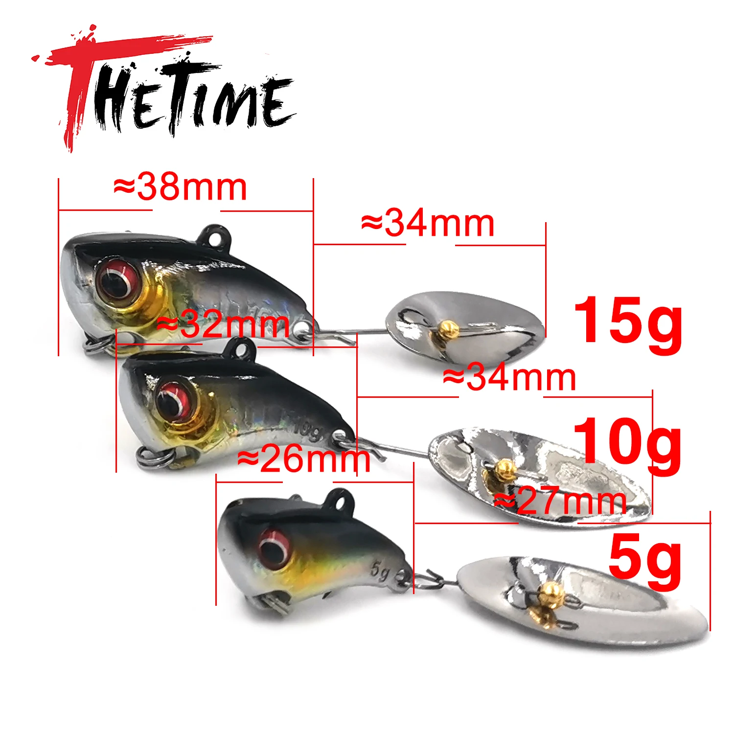 Señuelo THETIME JINLIN Spinner VIB, cuchara giratoria de Metal, Crankbait, plantilla vibratoria, cebo Artificial para perca, pesca de lubina, novedad de 2022 - imagen 2