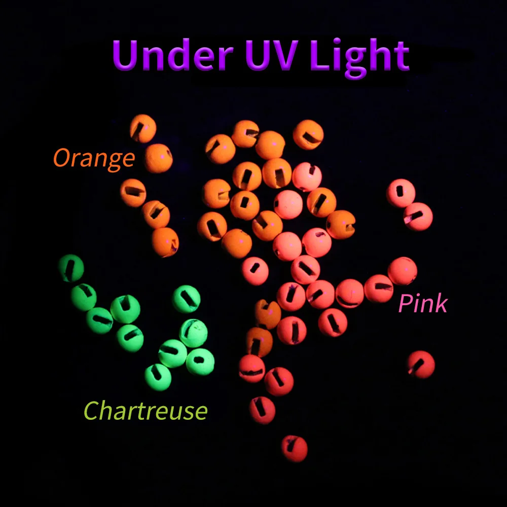 Bimoo 20 piezas 2,5mm ~ 5,5mm cuentas de aleación de tungsteno ranuradas Material de atado de moscas para Jig Ninfa hundimiento rápido mosca húmeda trucha Señuelos de pesca - imagen 5