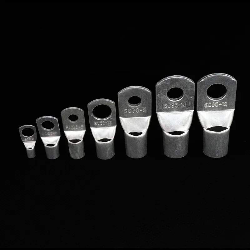 Terminal de Nariz de Cable tipo SC SC35 SC50 SC70 SC95, terminales de bloque de batería de cobre desnudo, identificación de orificio 6, 8, 10, 12mm, Conector de extremo de Cable DTGA engarzado - imagen 5