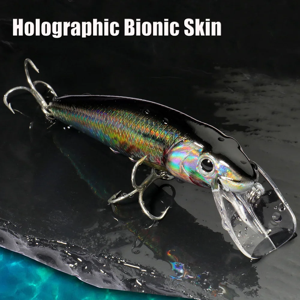 Minnow flotante 12,1g 9cm señuelo de Pesca bola de acero balastro de cobre equilibrio Swimbait Pesca Popper gancho Wobbler manivela cebo de silicona - imagen 3