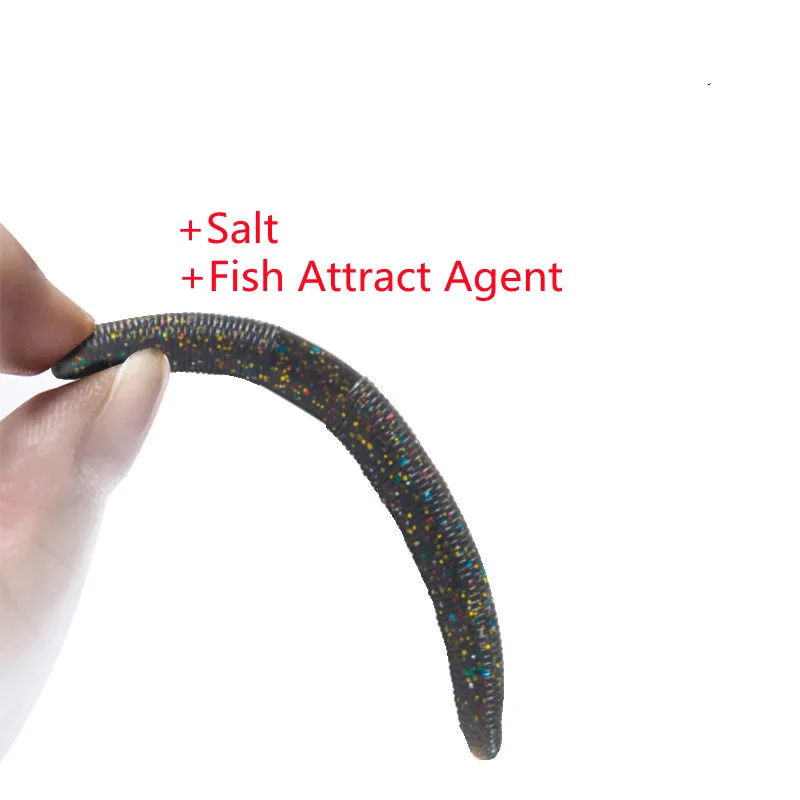 Señuelo de pesca cebo blando fideos de hundimiento lento gusano aparejo loco tiro de gota Texas NEKO aparejos señuelos artificiales asesino de lubina lote 8 piezas - imagen 3