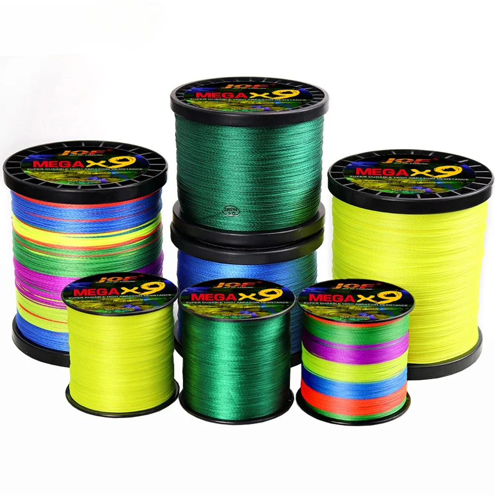 JOF-sedal de Pesca X9 de 300m, cable trenzado PE de Color verde, gris y amarillo, multifilamento de 20-100LB, superfuerte, duradero y suave - imagen 5