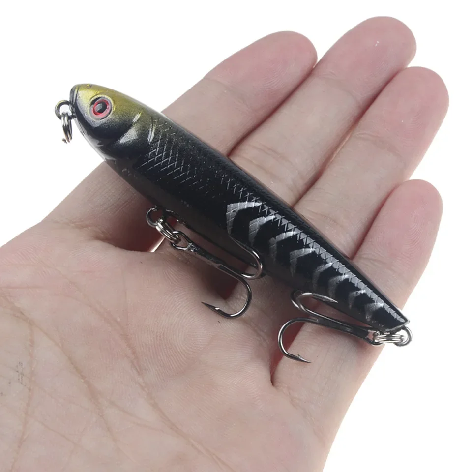 Señuelo de Pesca de lápiz, 1 piezas, 8cm, 9,5g, 8 #, señuelos duros para perros de agua superior, cebos Wobbler, cebo duro Artificial, aparejos de Pesca - imagen 2