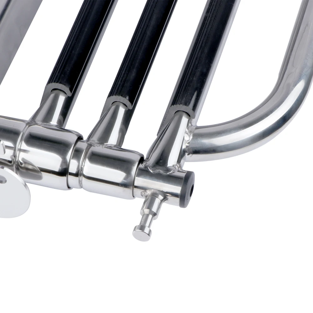 Escalera telescópica de acero inoxidable con mango, accesorio para barco, 3 escalones, para debajo de la plataforma - imagen 5