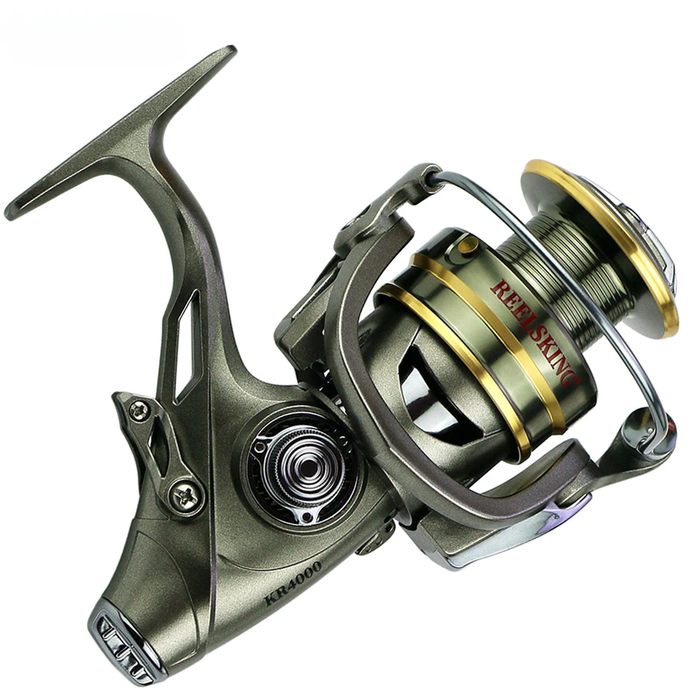 Carrete de pesca de doble freno, alimentador de peces de carpa súper fuerte, carretes giratorios, rueda de calamar, freno delantero y trasero, pescador, rentable - imagen 5