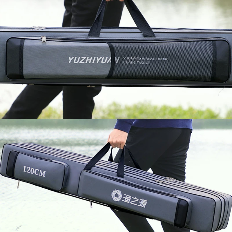 Bolsa para caña de pescar no plegable, estuche rígido de 80/90/100/120/125CM, gran capacidad, carrete de caña de pescar, bolsas de almacenamiento de herramientas de pesca - imagen 4