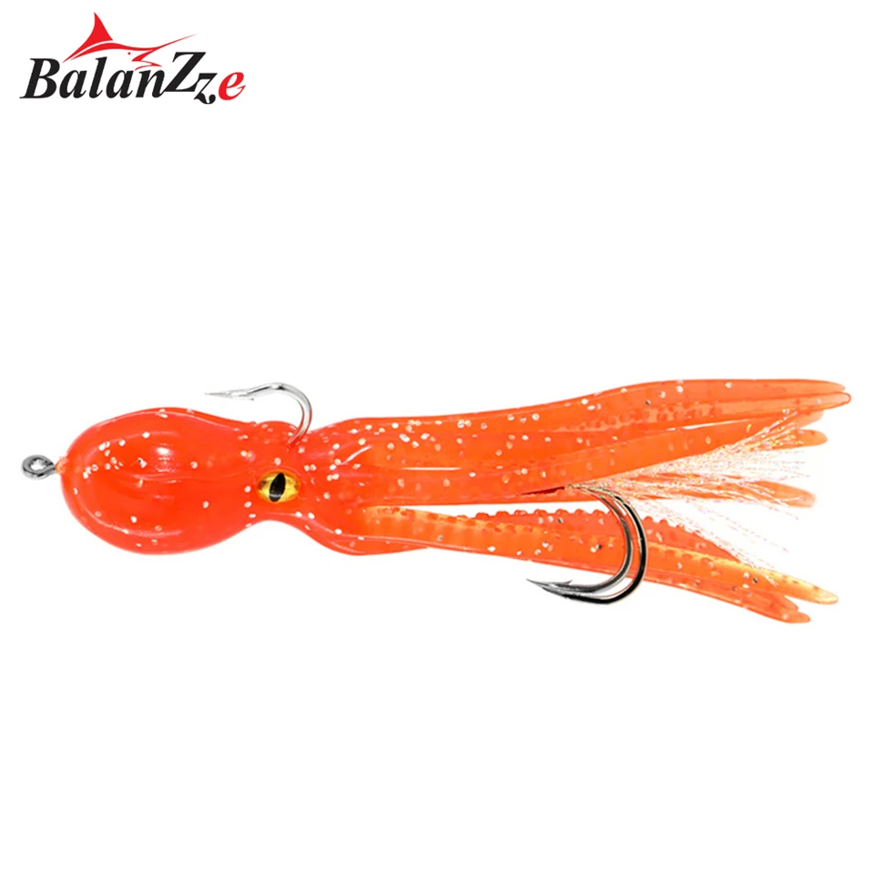 Balanzze-señuelo suave de pulpo, cebo de plantilla de calamar para pesca en agua salada, cebo luminoso de silicona Artificial Swimbait, 20g, 22g, 23g - imagen 4