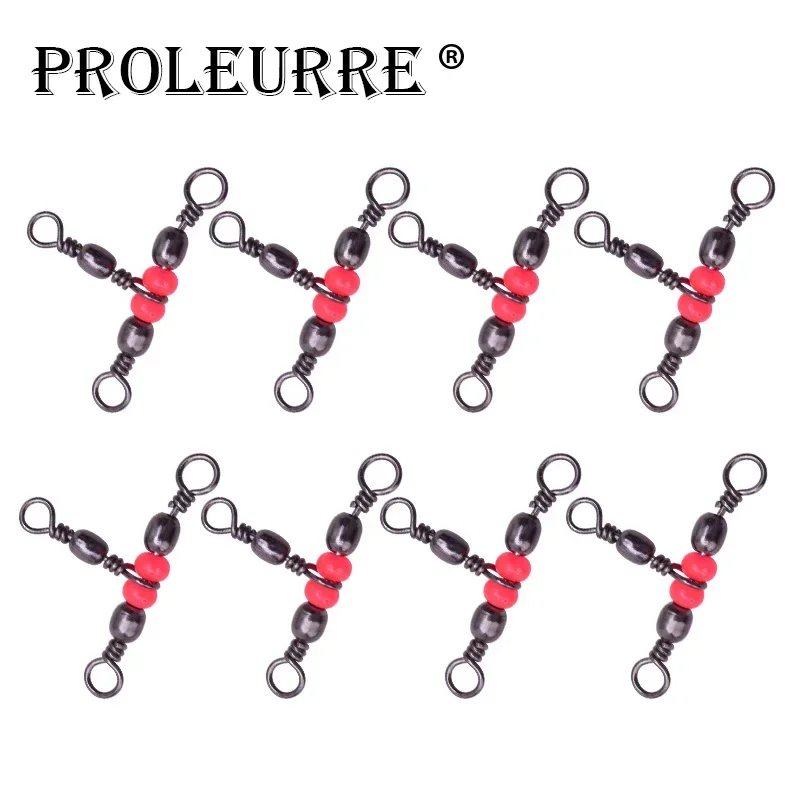 10 unids/lote de giratorios de pesca giratorios giratorios de 3 vías accesorios de aparejos de pesca de mar conector herramientas giratorias rodantes - imagen 3